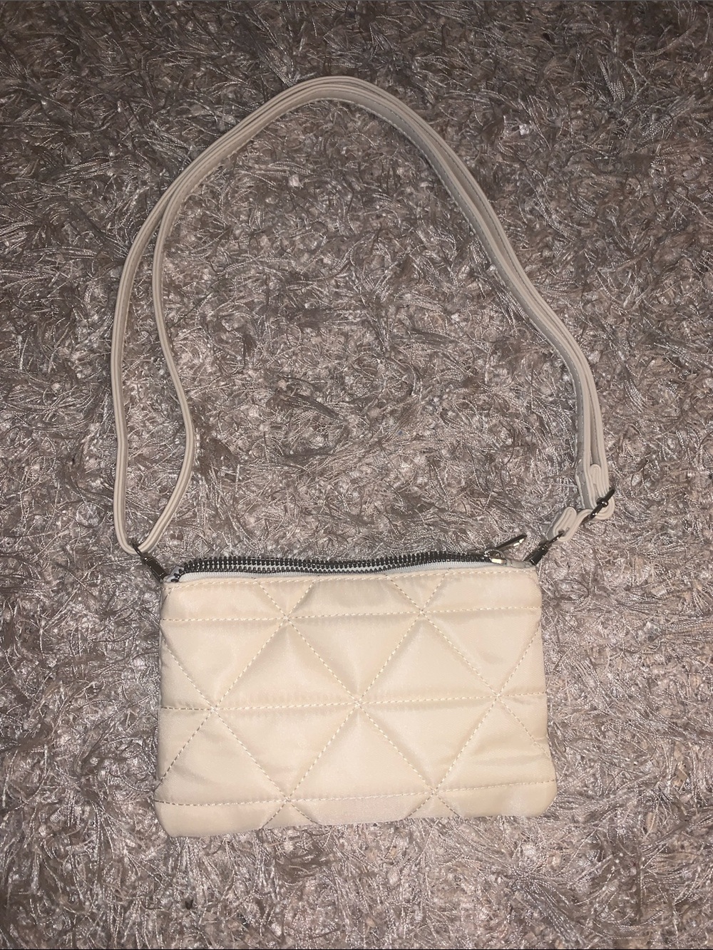 bp Cream Quilted Crossbody Bag